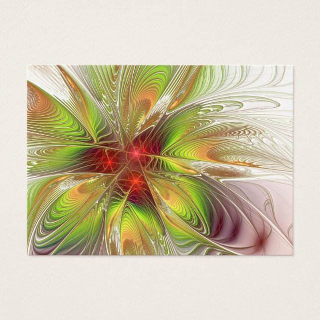 Soft and tenderness fractal fantasy flowers visitekaartje (Voorkant)