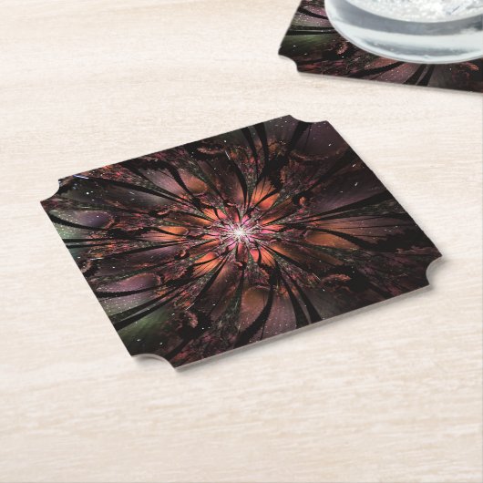 Soft and tenderness fractal flower kartonnen onderzetters (Gekanteld)