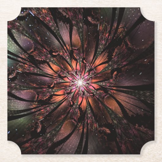 Soft and tenderness fractal flower kartonnen onderzetters (Voorkant)