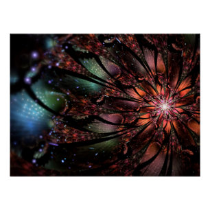 Soft and tenderness fractal flower perfect poster