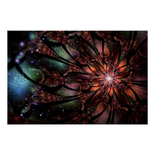 Soft and tenderness fractal flower perfect poster