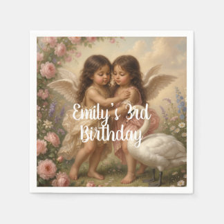 soft angel cherub girls’ birthday || paper napkins servet