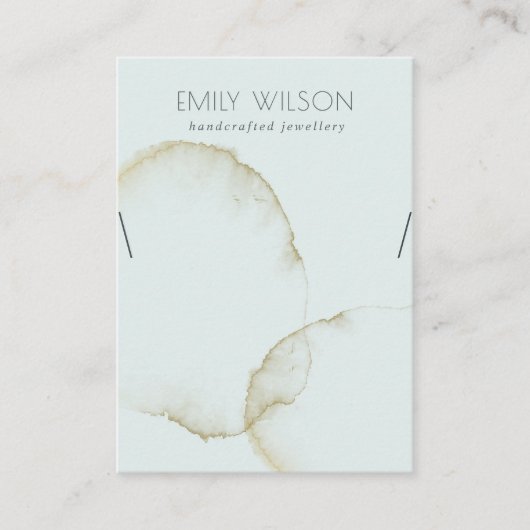 SOFT AQUA BLUE GOLD ABSTRACT KETTING DISPLAY LOGO VISITEKAARTJE (Voorkant)