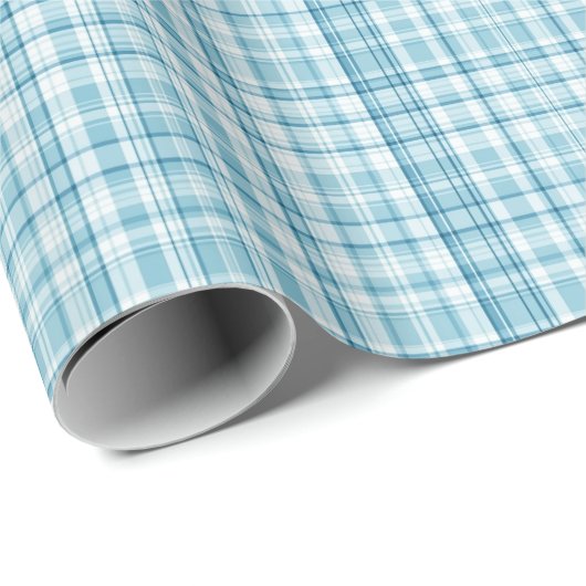 Soft Aqua Blue Plaid Pattern Background Cadeaupapier (Rol Hoek)