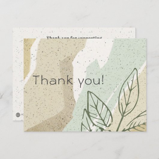 SOFT AQUA GRAY MODERN ABSTRACTE ART WAVES DANK U BRIEFKAART (Voorkant / Achterkant)