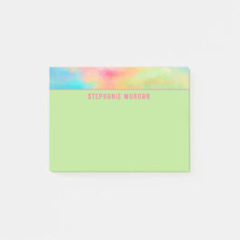 Soft Aqua Green Waterverf Naam Post-it® Notes