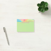  Soft Aqua Green Waterverf Naam Post-it® Notes (Kantoor)