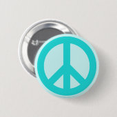 Soft Aqua Peace Symbol Ronde Button 5,7 Cm (Voorkant /achterkant)