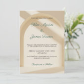 Soft Arch Shadow Minimal Wedding Invitation Kaart (Staand voorkant)