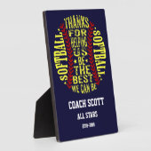 soft-BALL beste coach GUNNING Fotoplaat (Zijkant)