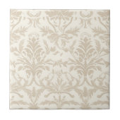 Soft Beige Damask Tegeltje (Voorkant)