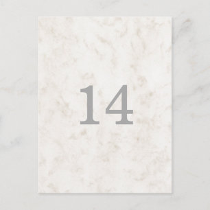 Soft beige Elegant Marble Table Number Briefkaart