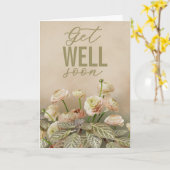 Soft Beige Floral Get Well Soon Personalized Card Kaart (Gele Bloem)