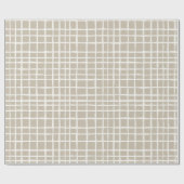 Soft Beige Grid Ivory Geometric Pattern Cadeaupapier (Vlak)