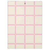 Soft Beige & Pink Grid Pattern Klembord (Achterkant)