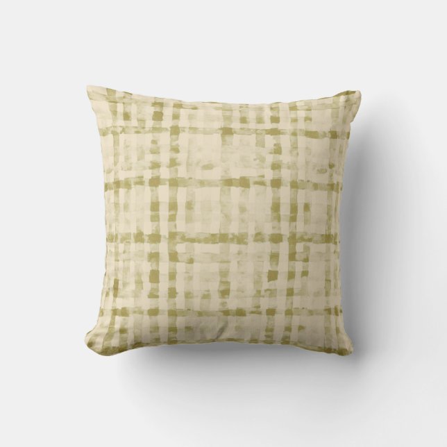 Soft Beigi, Khaki Checkered Pattern,Simple, Modern Kussen (Voorkant)