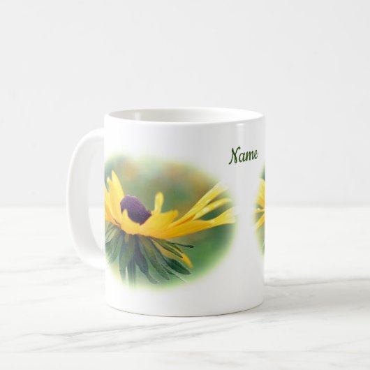 Soft Black Eyed Susan Flower Personalized Koffiemok (Voorkant links)