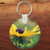 Soft Black Eyed Susan Flower Personalized Sleutelhanger (Achterkant)