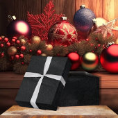 Soft Black Faux Suede Leather Cadeaupapier