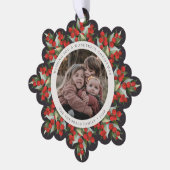 Soft Black Red Berries+Greenery Christmas Paper Ornament Kaart (Links)