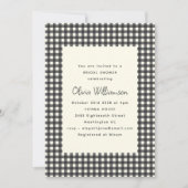 Soft Black White Gingham Plaid Vrijgezellenfeest Kaart (Voorkant)