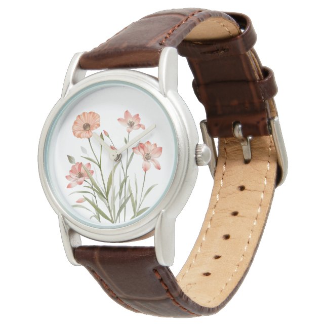 Soft Bloom Elegantie Horloge (Gekanteld)