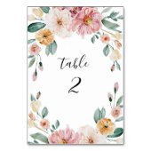 Soft Blooms Réception de mariage Numéro de table C (Dos)