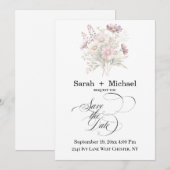 Soft Blooms Spring Floral Save the Date Invitation (Devant / Derrière)