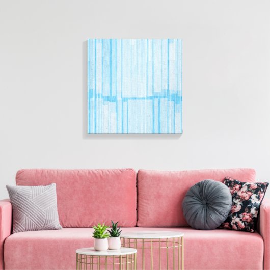 Soft Blue Abstract Lines – Modern Minimalist Canvas Afdruk (Insitu (Woonkamer))