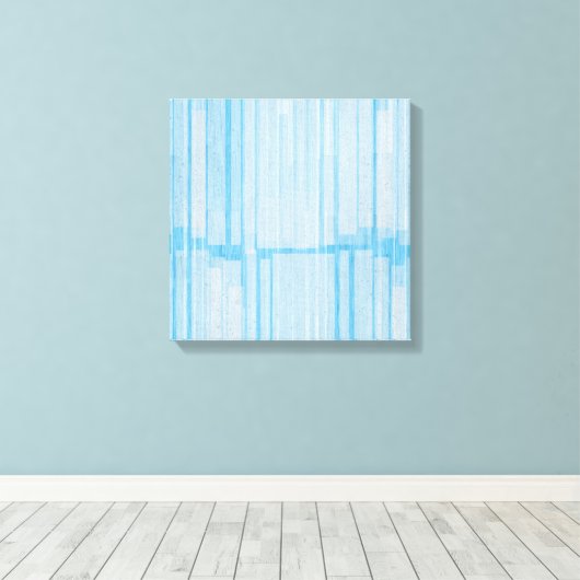 Soft Blue Abstract Lines – Modern Minimalist Canvas Afdruk (Insitu (Houten vloer))