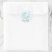 Soft Blue Baby Buggy Ronde Sticker (Tas)
