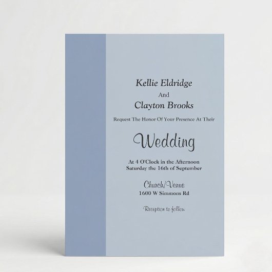 Soft Blue Bar Wedding Invitation