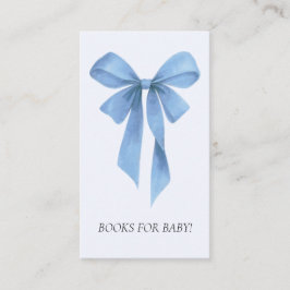 Soft Blue Bow Boy Baby Shower Books For Baby Informatiekaartje