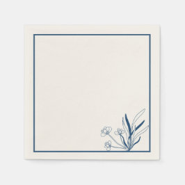 Soft Blue Coastal Botanical Napkins Servet