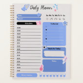 Soft Blue Daily Planner with Mood & Water Track (Devant)