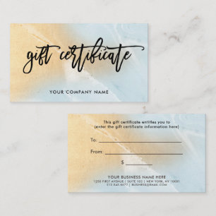 Soft Blue en Faux Gold Marble Gift Certificate Kortingskaartje