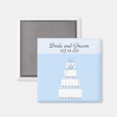 Soft Blue en White Wedding Cake Magneet (Voorkant / Achterkant)