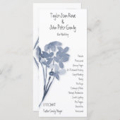Soft Blue Flower Wedding Programme (Devant / Derrière)