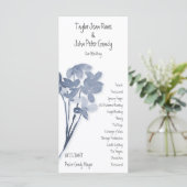 Soft Blue Flower Wedding Programme (Debout devant)