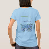 Soft Blue Flowers Buds Hydrangea Lila Baby shower T-shirt (Achterkant)
