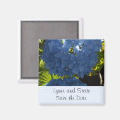 Soft Blue Hydrangea Save the Date Magneet (Voorkant / Achterkant)