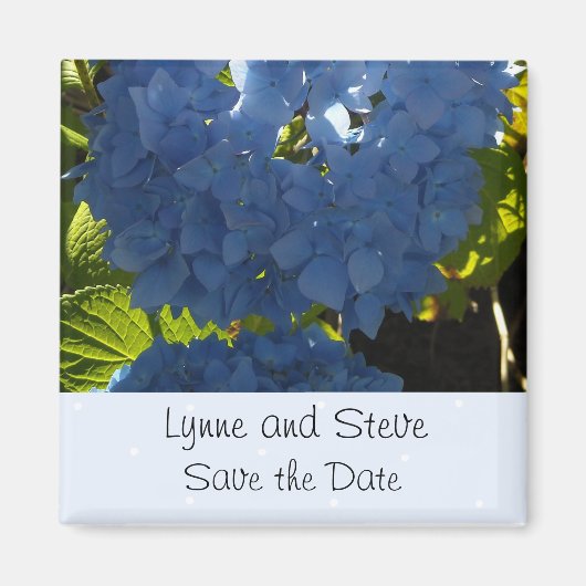 Soft Blue Hydrangea Save the Date Magneet (Voorkant)