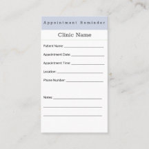 Soft Blue Minimal Appointment Card