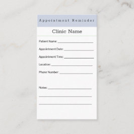 Soft Blue Minimal Appointment Card Afsprakenkaartje