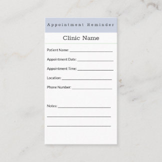 Soft Blue Minimal Appointment Card Afsprakenkaartje