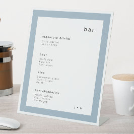Soft blue minimalist event Bar Pedestal Sign Reclamebord Met Voetstuk