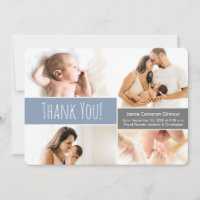 Soft Blue Modern Baby Photo Collage