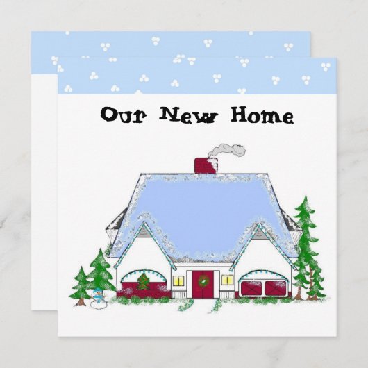 Soft Blue New Home kondiging Aankondiging (Voorkant / Achterkant)