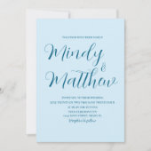 Soft Blue on Blue Wedding Invitation (Devant)