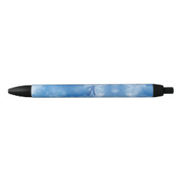 Soft Blue Sky Watercolor Cloud Zwarte Inkt Pen